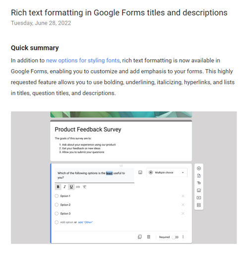 Information from Google 